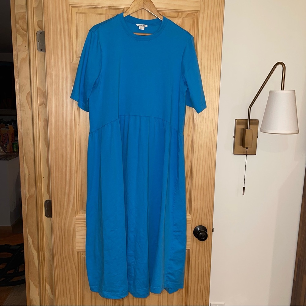 Monki Blue Oversized T-Shirt Midi Dress